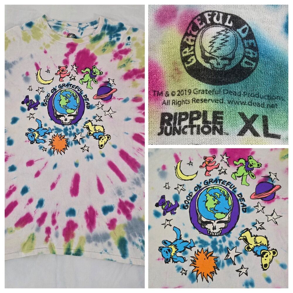 Grateful Dead Ripple Junction Shirt Mens XL Tie-Dye Short Sleeve Classic Band